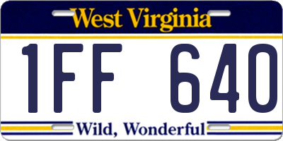 WV license plate 1FF640