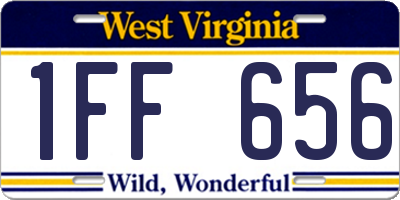 WV license plate 1FF656