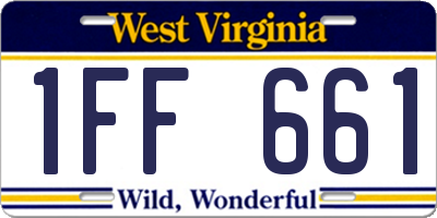 WV license plate 1FF661