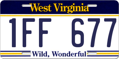 WV license plate 1FF677