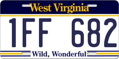 WV license plate 1FF682