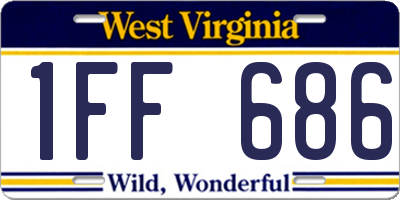 WV license plate 1FF686