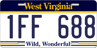 WV license plate 1FF688