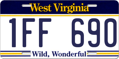 WV license plate 1FF690