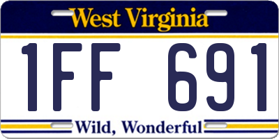 WV license plate 1FF691