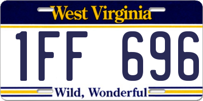 WV license plate 1FF696