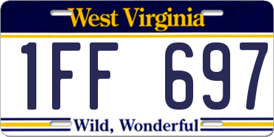 WV license plate 1FF697