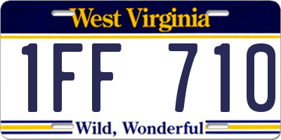 WV license plate 1FF710