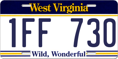 WV license plate 1FF730