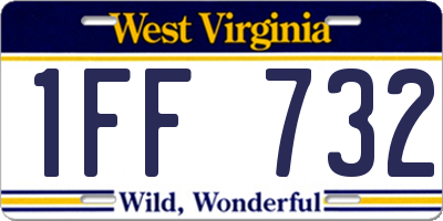 WV license plate 1FF732
