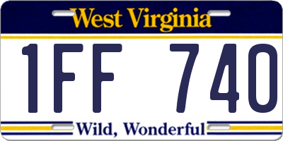 WV license plate 1FF740