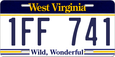 WV license plate 1FF741
