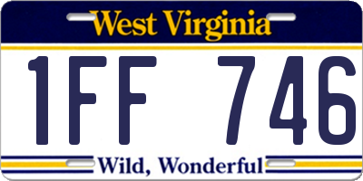 WV license plate 1FF746