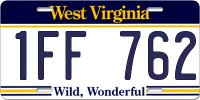 WV license plate 1FF762