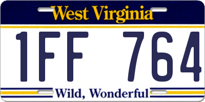 WV license plate 1FF764