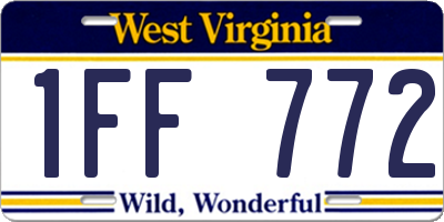 WV license plate 1FF772
