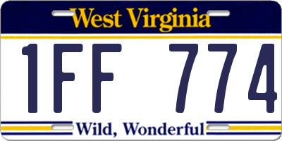 WV license plate 1FF774