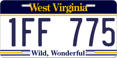 WV license plate 1FF775