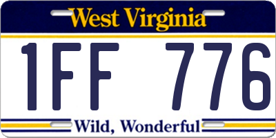 WV license plate 1FF776