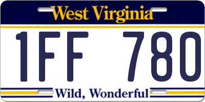 WV license plate 1FF780