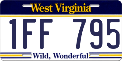 WV license plate 1FF795
