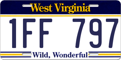 WV license plate 1FF797