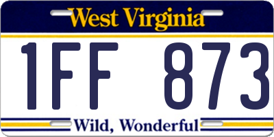 WV license plate 1FF873