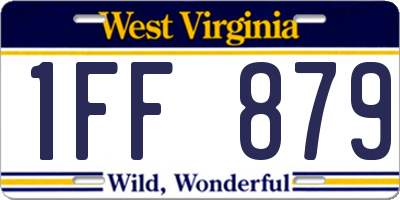 WV license plate 1FF879