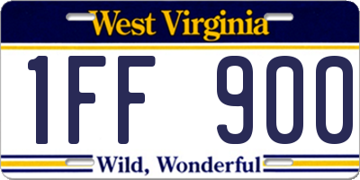 WV license plate 1FF900