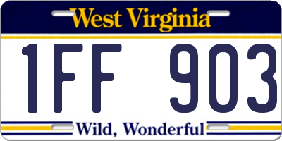 WV license plate 1FF903