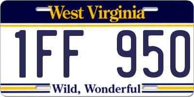 WV license plate 1FF950