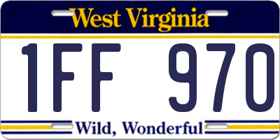 WV license plate 1FF970