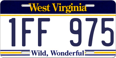 WV license plate 1FF975