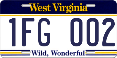 WV license plate 1FG002