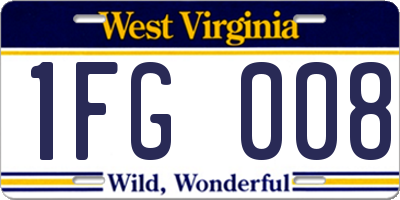 WV license plate 1FG008