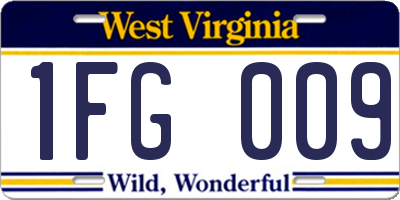 WV license plate 1FG009