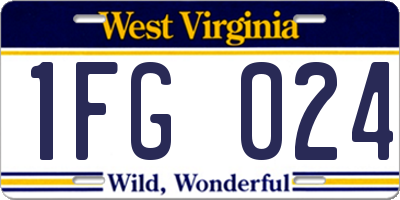WV license plate 1FG024