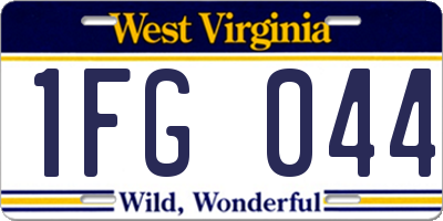 WV license plate 1FG044