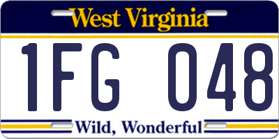 WV license plate 1FG048
