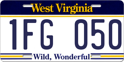 WV license plate 1FG050