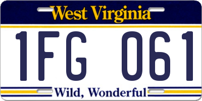 WV license plate 1FG061