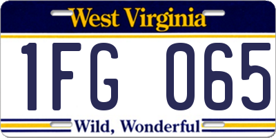 WV license plate 1FG065