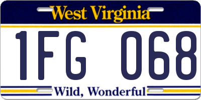 WV license plate 1FG068