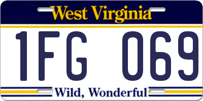 WV license plate 1FG069