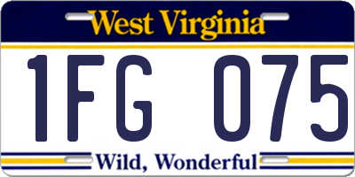 WV license plate 1FG075