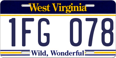 WV license plate 1FG078
