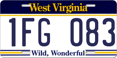 WV license plate 1FG083