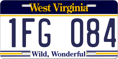 WV license plate 1FG084