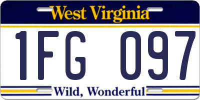 WV license plate 1FG097