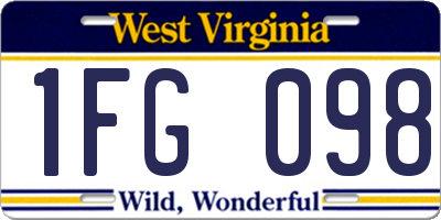 WV license plate 1FG098